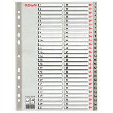 ESSELTE Regiszter, műanyag, A4, 1-54, ESSELTE, szürke regiszter és tartozékai