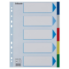 ESSELTE Regiszter, műanyag, A4, 5 részes, ESSELTE regiszter és tartozékai