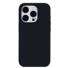 eSTUFF Silicone case védőtok iPhone 15 Pro Max számára, 100% újrahasznosított TPU, fekete ES67120028 tok és táska