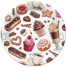 Étel Desszert Coffee and Sweets papírtányér 8 db-os 18 cm party kellék