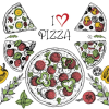 Étel Pizza Love szalvéta 20 db-os 33x33 cm