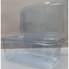 . Ételtároló doboz, egybefedeles, újrahasznosított műanyag, szögletes, 750 ml, 100 db, "Party", víztiszta