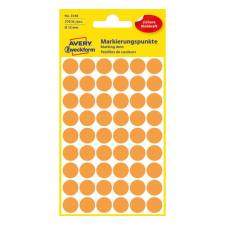  Etikett AVERY 3148 jelölőpont 12 mm neon narancssárga 270 címke/doboz 5 ív/doboz etikett