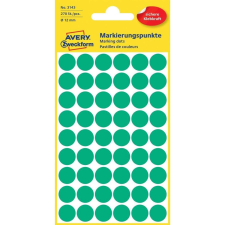  Etikett címke, o12mm, jelölésre, 54 címke/ív, 5 ív/doboz, Avery zöld etikett