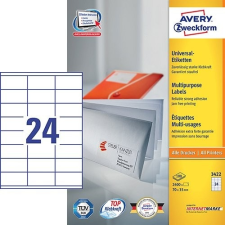 Etikett címke univerzális 3422 fehér 70x35mm Avery etikett