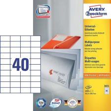  Etikett címke univerzális 3651 fehér 52,5x29,7mm 100ív Avery etikett