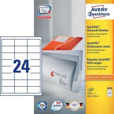 Etikett címke univerzális 3658 fehér QuickPEEL 64,6x33,8mm Avery etikett