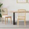  Étkező Székek 2 pcs Természetes 50 x 52,5 x 91 cm Tömör Gumi Fa