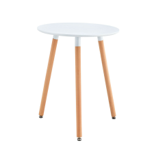  Étkezőasztal, fehér/bükk, átmérő 60 cm, ELCAN NEW TYP 1 bútor