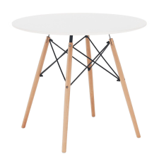  Étkezőasztal, fehér/bükk, átmérő 80 cm, GAMIN 2 NEW 80 bútor
