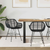  Étkezőszék 2 pcs Fekete 55 x 50 x 74 cm Rattan és Vas