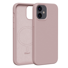 Etteri Silicone MagSafe-kompatibilis tok iPhone 12/12 Pro - halvány rózsaszín tok és táska
