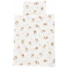 EU Bébi ágyneműhuzat garnitúra 70x90 cm, 30x40 cm - Fehér színű, macis babaágynemű, babapléd