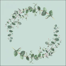  Eucalyptus Branch Green papírszalvéta 33x33cm, 20db-os konyhai eszköz