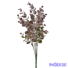  Eukaliptusz 7 ágú műzöld csokor 34cm - Lila dekorációs kellék
