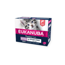 Eukanuba Grain Free Kitten Cicapástétom Lazac 12 x 85 g macskaeledel