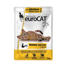Euro Cat Pouch Macskaeledel (Csirke és Máj) - 85 g macskaeledel