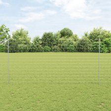  Euro Kerítés 10 U Oszloppal Ezüst 1,6x10 m Acél építőanyag