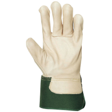 Euro Protection EP munkavédelmi bőrkesztyű, szürke színmarha/zöld vászon kézhát 10-es méret védőkesztyű