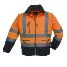 Euro Protection Fluo pulóver levehető ujjú narancs (HV narancs/kék, S) munkaruha