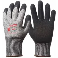 Euro Protection Kesztyű Eurocut 5 tenyerén krepp latex vágásbiztos fekete/szürke 10 védőkesztyű