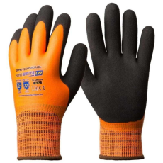 Euro Protection Kesztyű Eurowinter téli latex tenyér+csb réteg fekete/narancs 10