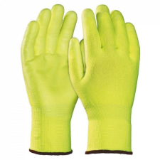 Euro Protection Kesztyű kötött PU tenyérmártás gumírozott mandzsetta vágásbiztos sárga 11 védőkesztyű