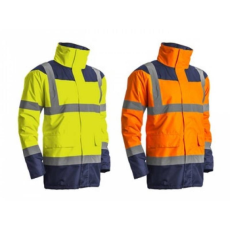 Euro Protection Védõkabát Keta jólláthatósági rejtett kapucni narancs/kék M