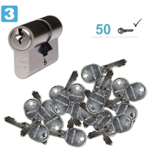 Euro Secure ES.Ni biztonsági zárbetét + 50 kulcs, 60/60mm zár és alkatrészei