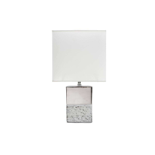 Eurofirany Brenda asztali lámpa matt szövetbúrával Fehér/ezüst 15x15x31 cm világítás
