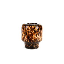 Eurofirany Lana üveg váza Fekete/sárga 19x19x22 cm dekoráció