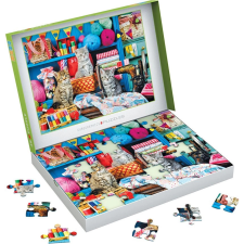  EUROGRAPHICS Puzzle Connecting Pieces – Macskás kötögetés, 48 darab társasjáték