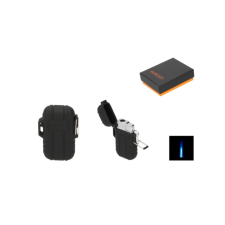 Eurojet szúrólángos vihargyújtó - fekete gumírozott borítással öngyújtó