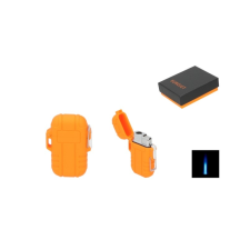 Eurojet szúrólángos vihargyújtó - narancssárga gumírozott borítással öngyújtó