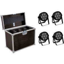 Eurolite Set 4x LED 7C-7 Silent Slim Spot + Case világítás