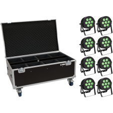 Eurolite Set 8x LED IP PAR 7x8W QCL Spot + Case with wheels világítás