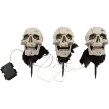EuroPalms Halloween csontvázfej karóval  3 darabos készlet  29cm dekoráció