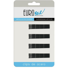 Eurostil Hullámcsatt - Fekete 5cm Egyenes 24db/cs 01609/50 hajápoló eszköz