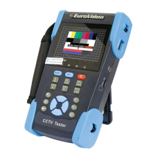 EuroVideo EVM-3,5LCD-SFT 3,5&quot;-os teszt monitor PoE teszterrel, kábelvizsgálóval, digitális multiméterrel biztonságtechnikai eszköz