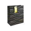 Eurowrap Ltd. Eurowrap ajándéktasak (26,5x33x14 cm) fekete, arany hullámos (5)