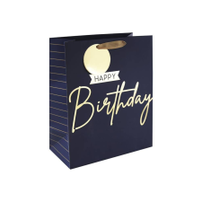 Eurowrap Ltd. Eurowrap ajándéktasak (26,5x33x14 cm) Happy Birthday, sötétkék (5) ajándéktasak