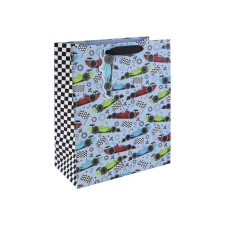 Eurowrap Ltd. Eurowrap ajándéktasak (26,5x33x14 cm) színes versenyautós (5) ajándéktasak