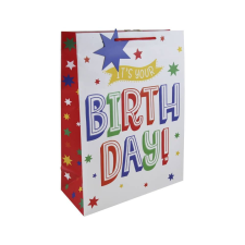 Eurowrap Ltd. Eurowrap ajándéktasak (33x45,5x15 cm) Happy Birthday feliratos (5) ajándéktasak
