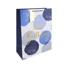 Eurowrap Ltd. Eurowrap ajándéktasak (33x45,5x15 cm) Happy Birthday, kék foltos (5) ajándéktasak