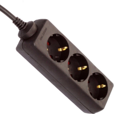 EverFlourish Hungary Kft. Asztali elosztó 3-as, 1,4m, 3x1.0, barna hosszabbító, elosztó