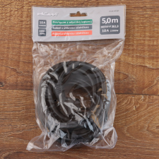 EverFlourish Hungary Kft. Csatlakozóvezeték földelt dugóval, 5m, fekete,16A hosszabbító, elosztó