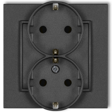 EverFlourish Hungary Kft. Dupla dugalj kerettel metál grafit színben (Mini) villanyszerelés