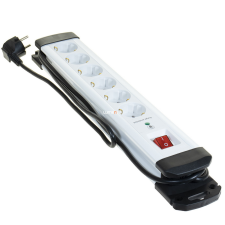 EverFlourish Hungary Kft. Hatos elosztó túlfeszültség védelemmel, 2 méteres, fehér villanyszerelés