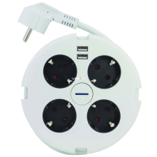 EverFlourish Hungary Kft. Négyes elosztó 1,4 méteres (2xUSB) hosszabbító, elosztó