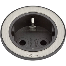 EVOline 159280001100 Beépíthető elosztó 1 részes Nemesacél, Fekete (e159280001100) hosszabbító, elosztó